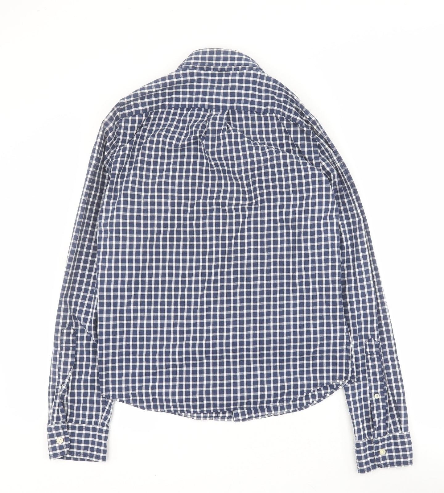 Abercrombie & Fitch Mens Blue Check Cotton  Button-Up Size S Collared Button