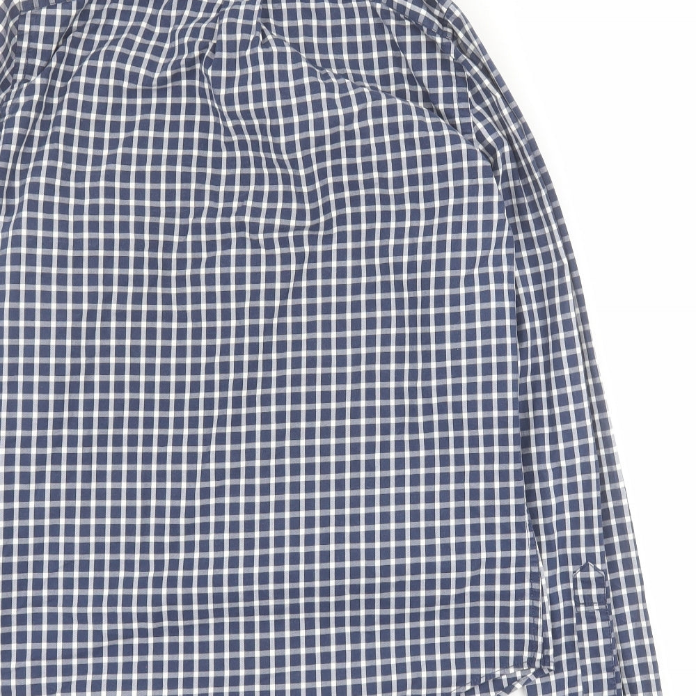 Abercrombie & Fitch Mens Blue Check Cotton  Button-Up Size S Collared Button