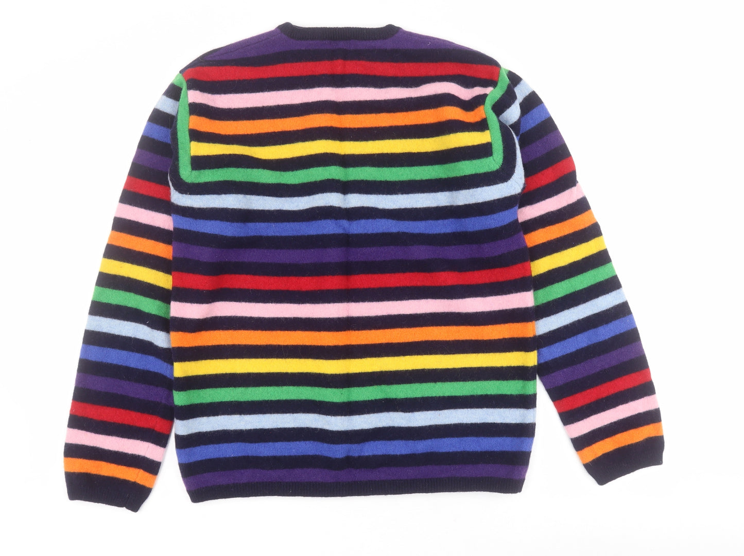 Pail Smith Mens Multicoloured Crew Neck Striped Wool Pullover Jumper Size XL