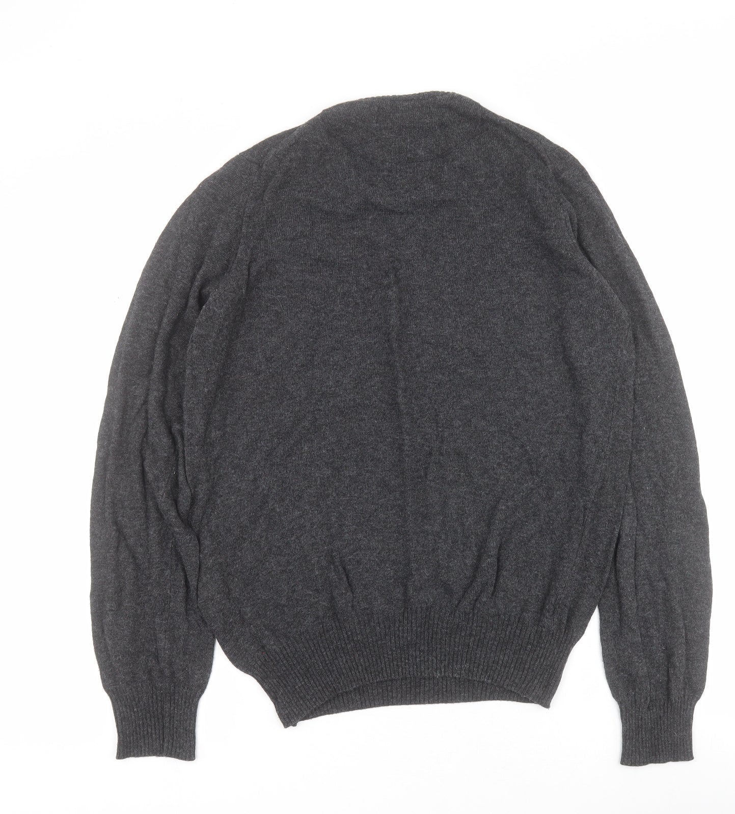 Zara Mens Grey Round Neck  Viscose Pullover Jumper Size M