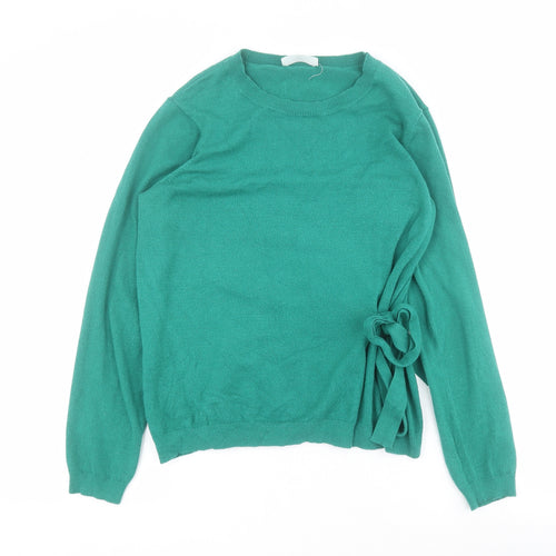 Savida Womens Green Round Neck  Viscose Pullover Jumper Size M