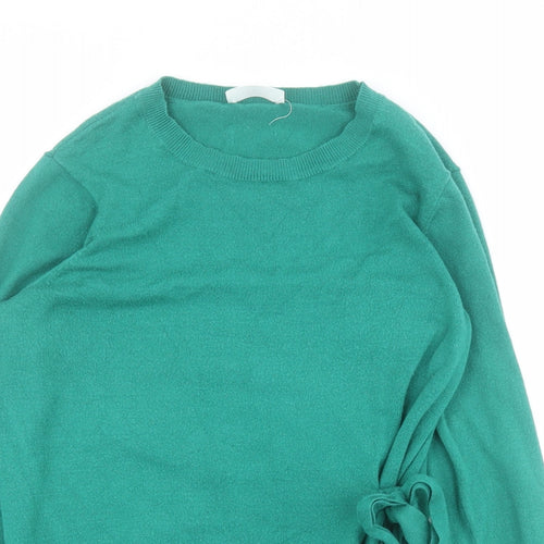 Savida Womens Green Round Neck  Viscose Pullover Jumper Size M