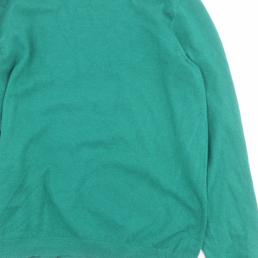 Savida Womens Green Round Neck  Viscose Pullover Jumper Size M