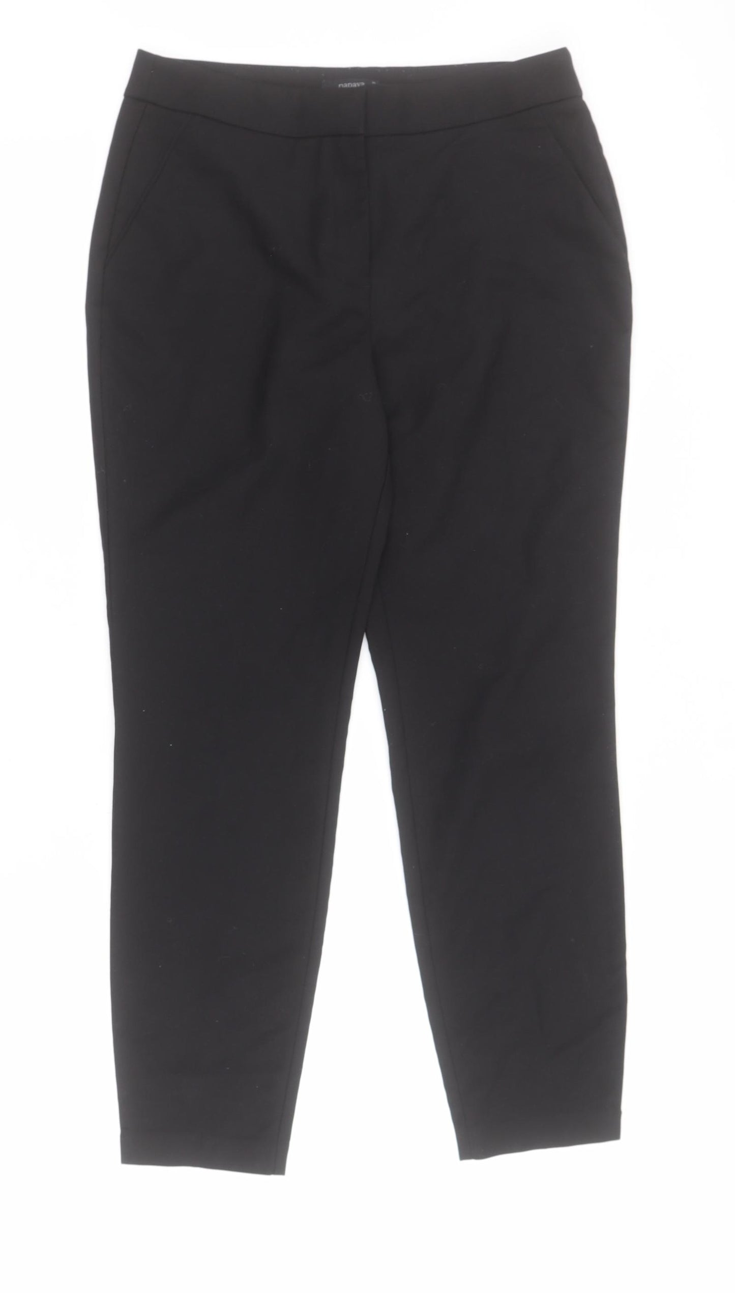 Matalan Womens Black  Cotton Capri Trousers Size 12 L26 in Regular Zip