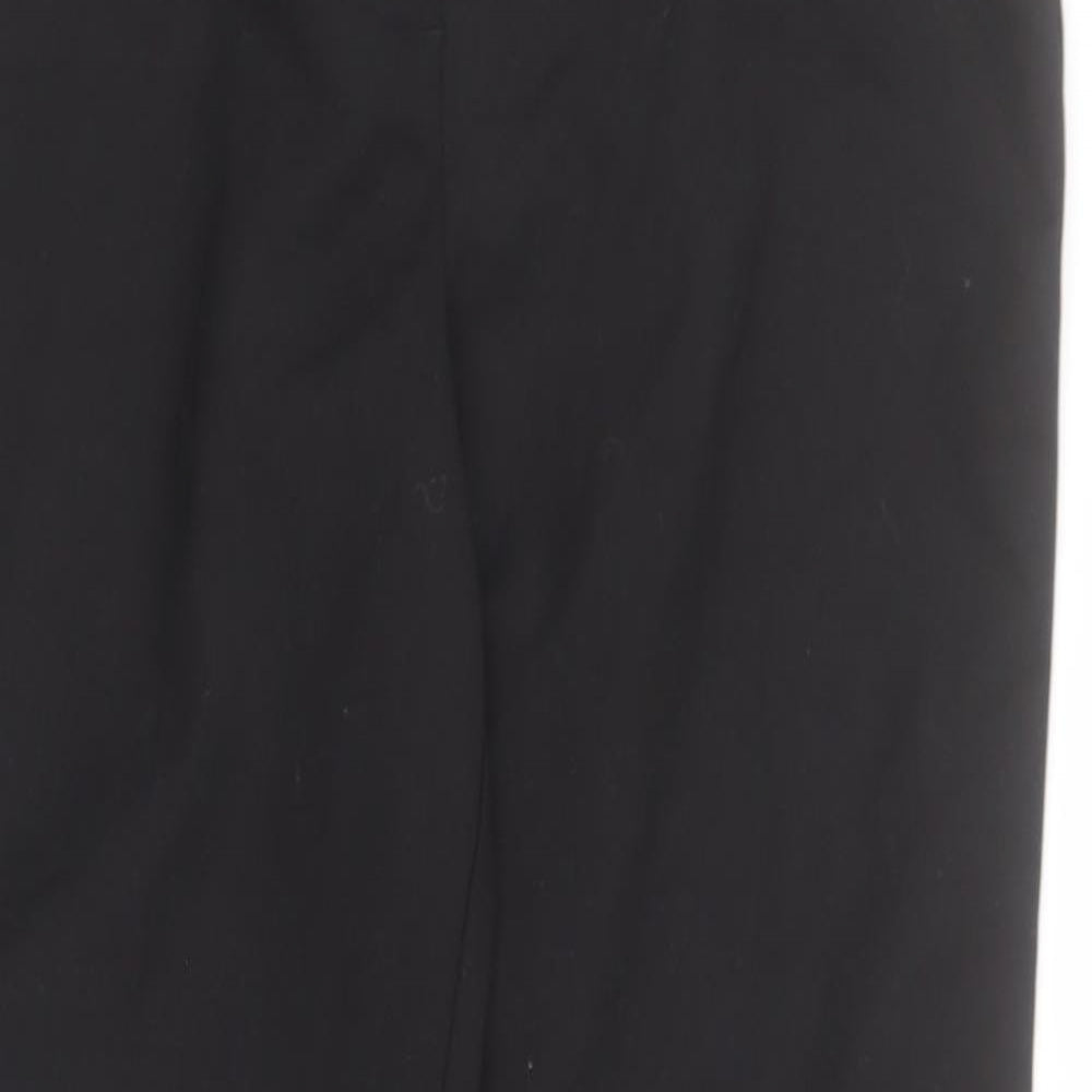 Matalan Womens Black  Cotton Capri Trousers Size 12 L26 in Regular Zip