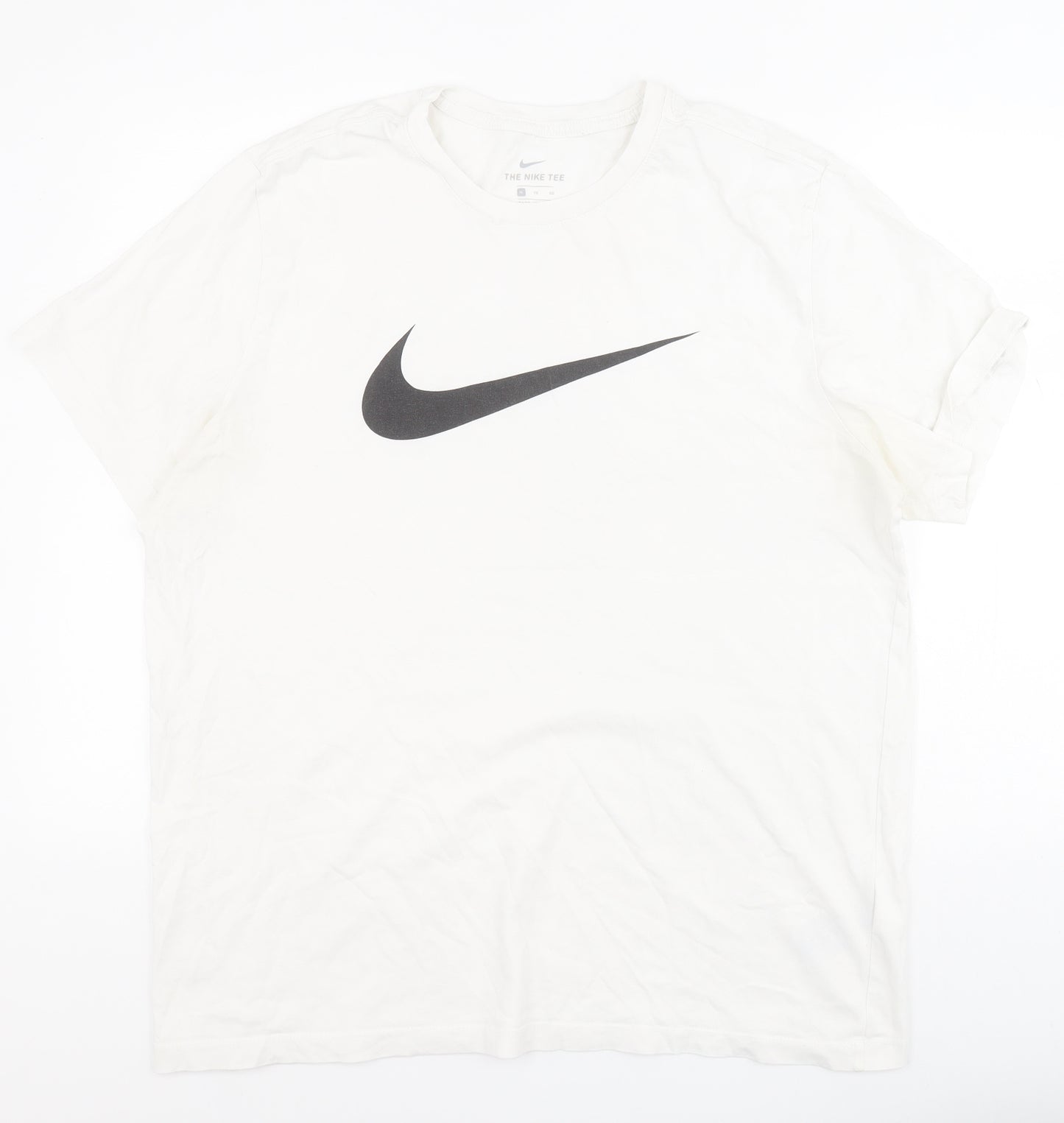 Nike Mens White  Cotton  T-Shirt Size XL Crew Neck