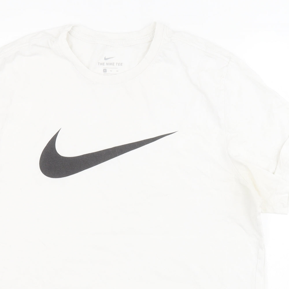 Nike Mens White  Cotton  T-Shirt Size XL Crew Neck