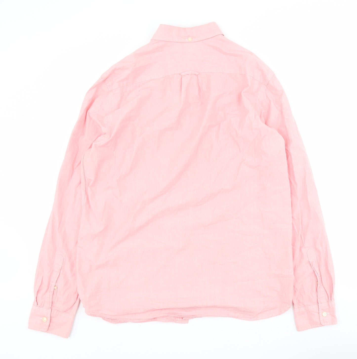 H&M Mens Pink  Cotton  Button-Up Size M Collared Button