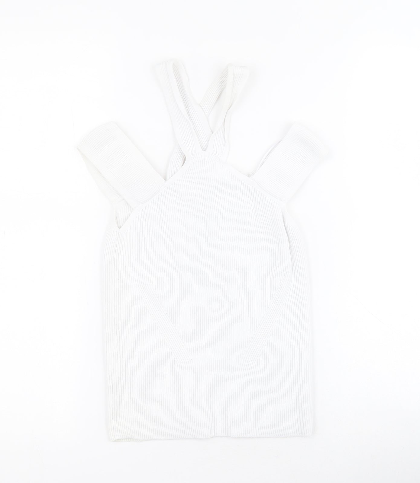 River Island Womens White  Polyamide Basic Tank Size 8 Halter