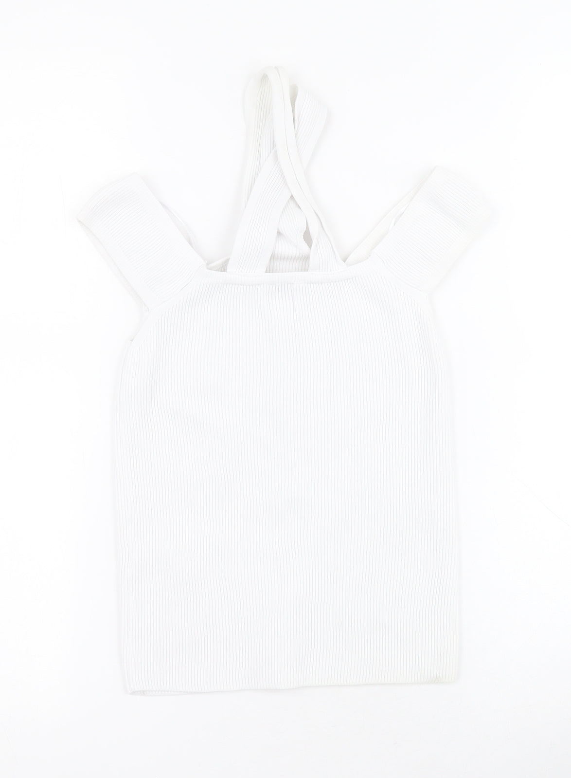 River Island Womens White  Polyamide Basic Tank Size 8 Halter