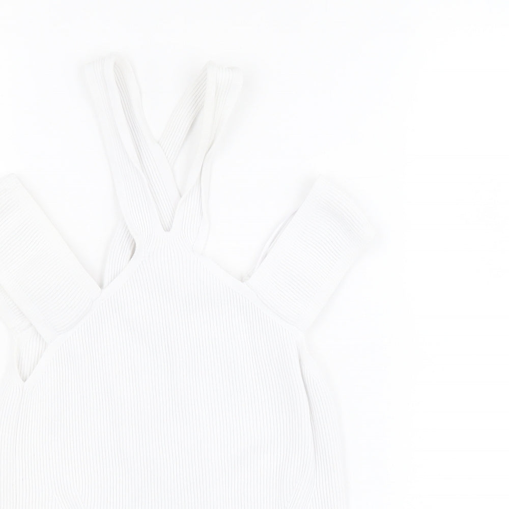 River Island Womens White  Polyamide Basic Tank Size 8 Halter
