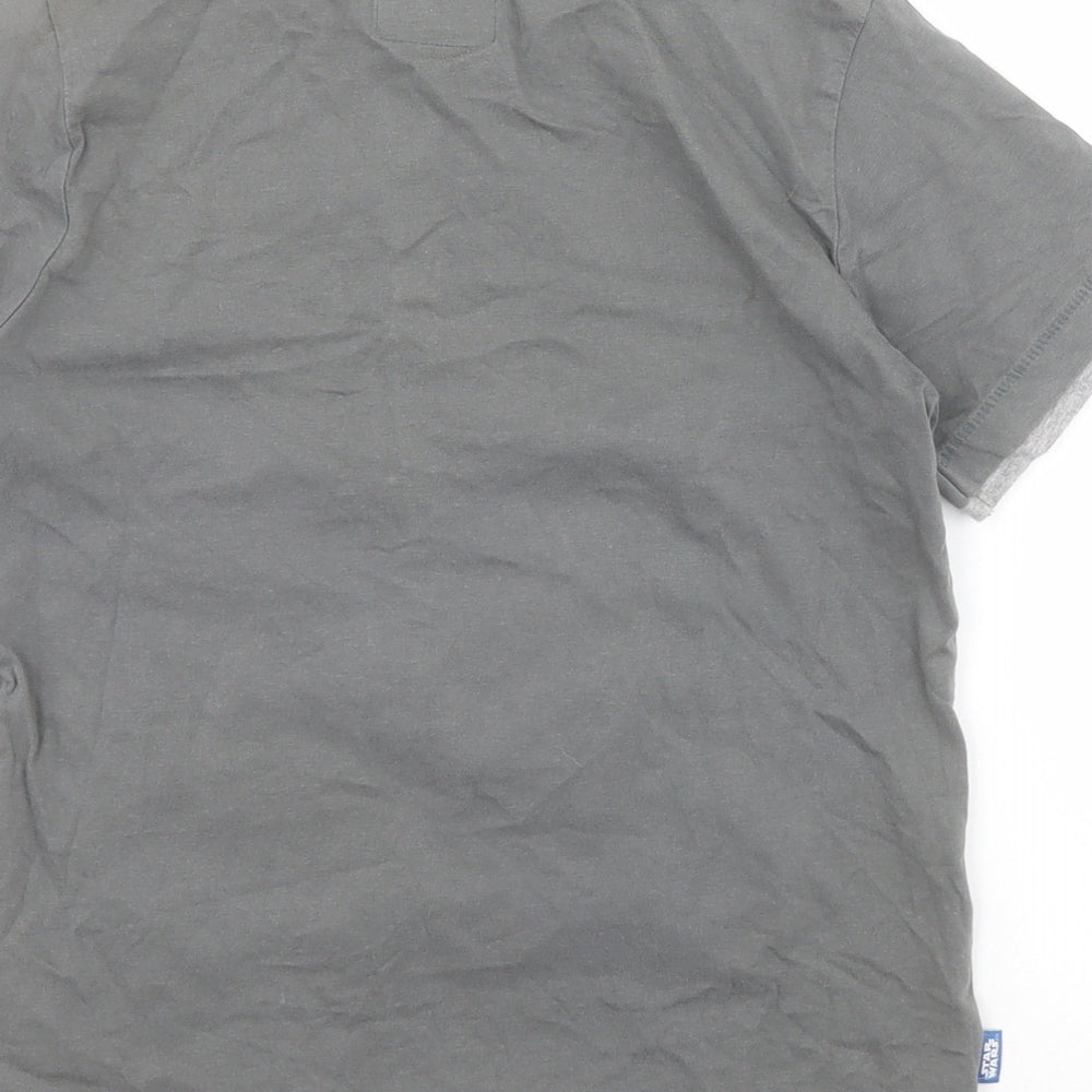 Marks and Spencer Boys Grey  Cotton Pullover T-Shirt Size 7-8 Years Crew Neck Pullover - Star Wars