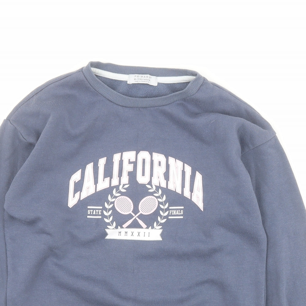 Primark Girls Blue  Cotton Pullover Sweatshirt Size 10-11 Years  Pullover - California