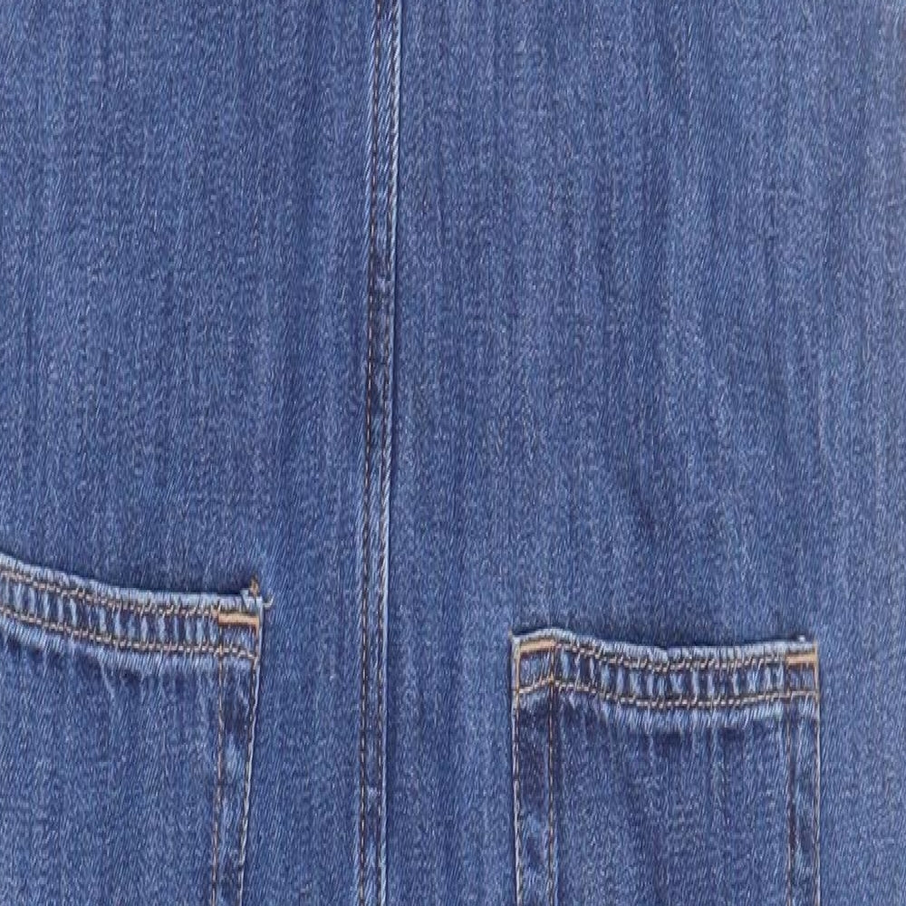 NEXT Girls Blue  100% Cotton Dungaree One-Piece Size 10 Years  Button