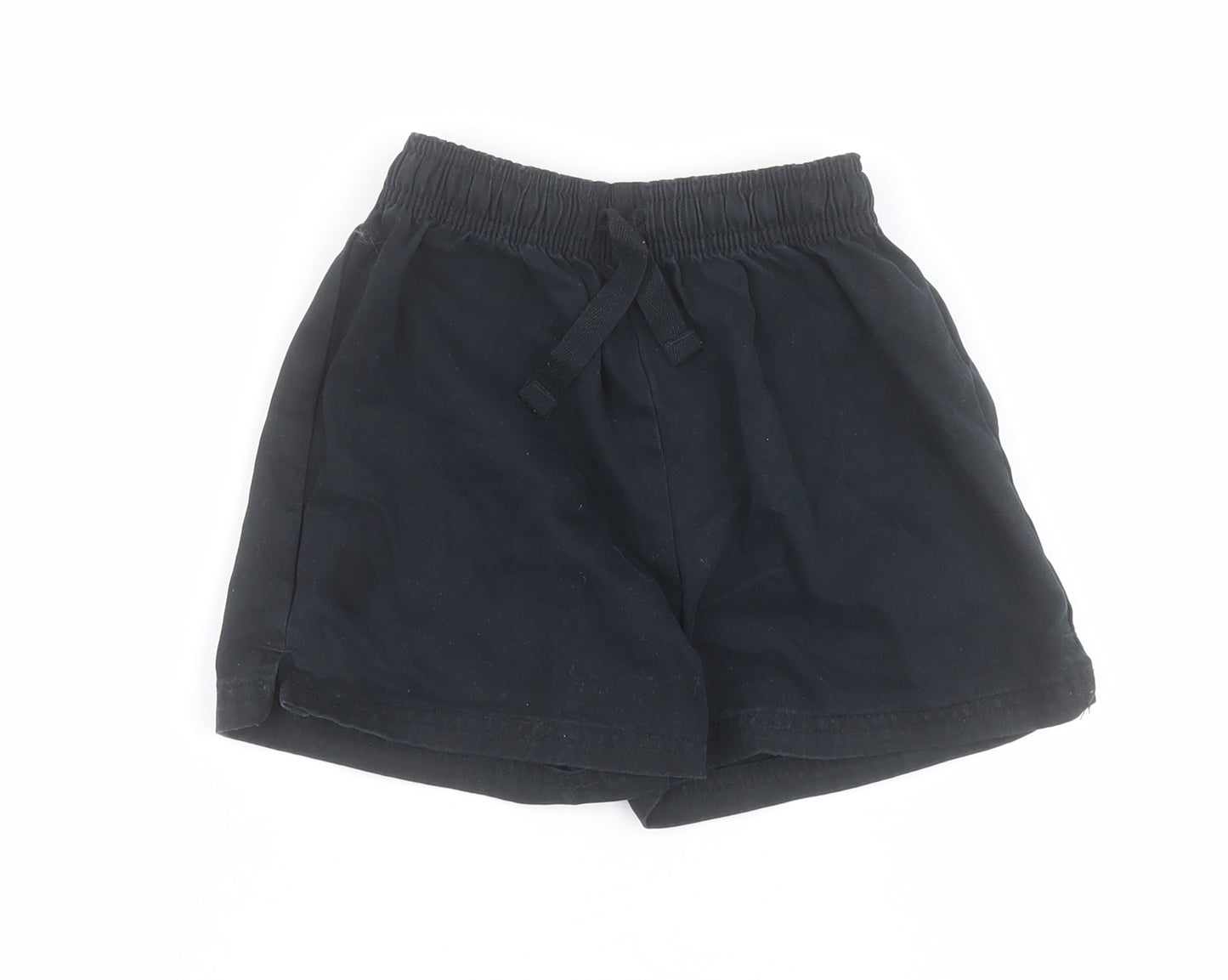 Marks and Spencer Boys Black  100% Cotton Utility Shorts Size 5-6 Years  Regular Drawstring