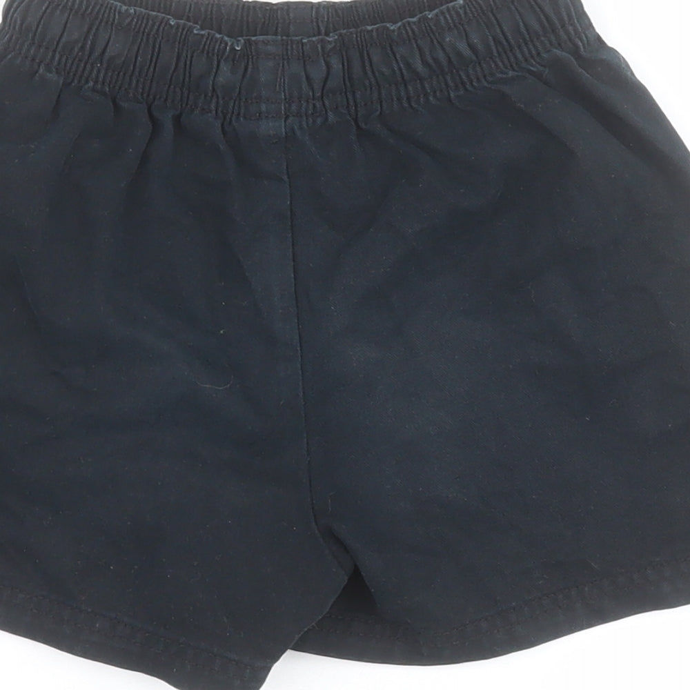 Marks and Spencer Boys Black  100% Cotton Utility Shorts Size 5-6 Years  Regular Drawstring