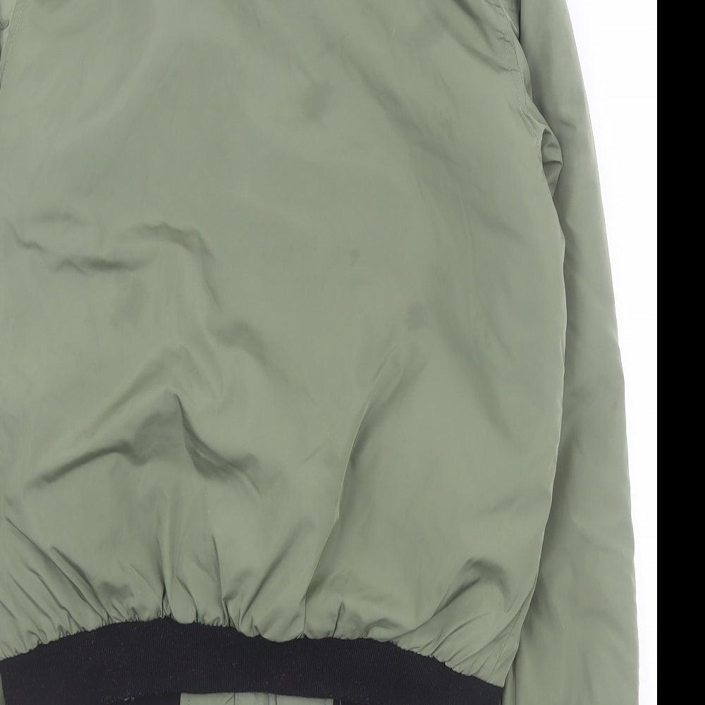 Primark Boys Green   Bomber Jacket Coatigan Size 12-13 Years  Zip