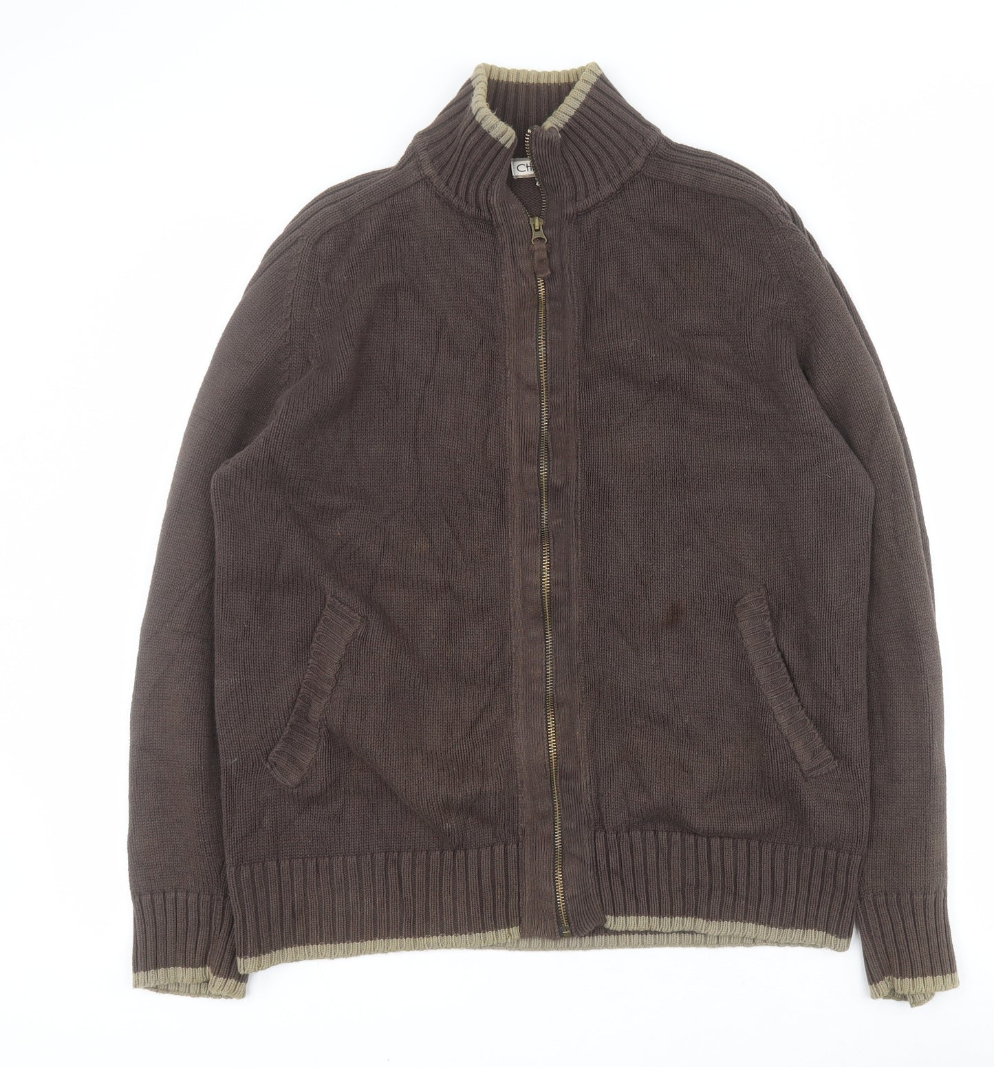 Cherokee Mens Brown  Cotton Full Zip Sweatshirt Size M