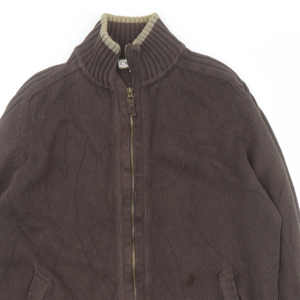 Cherokee Mens Brown  Cotton Full Zip Sweatshirt Size M