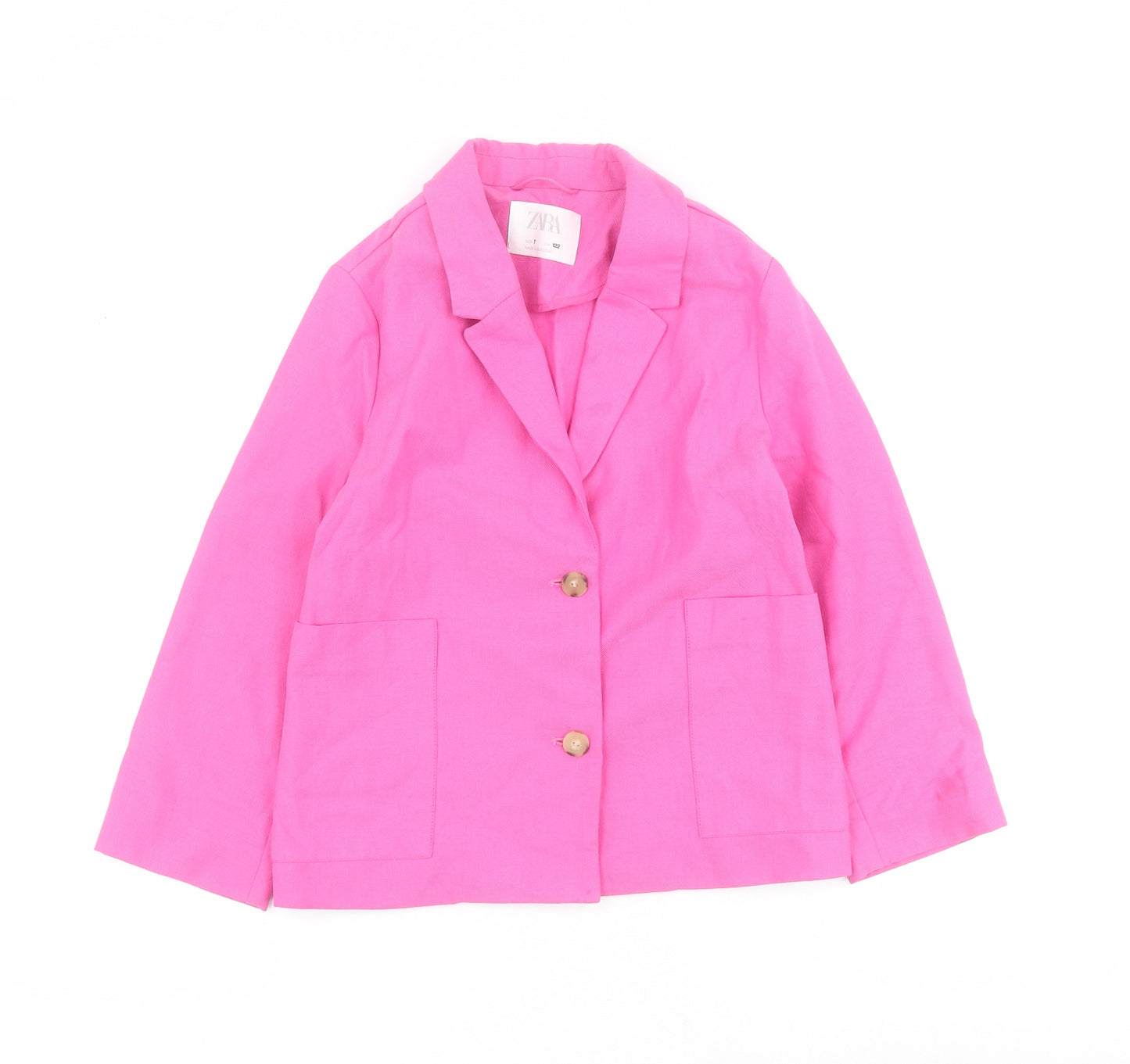 Zara Girls Pink   Jacket Blazer Size 7 Years  Button