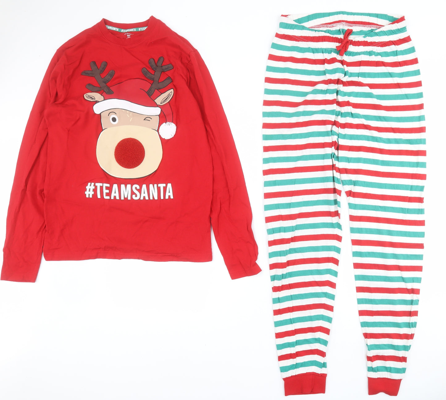 Primark Mens Red  100% Cotton  Lounge Set Size XS  Pullover - Christmas