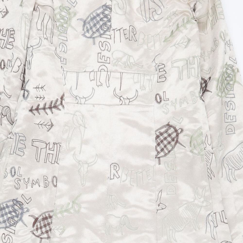 Desigual Womens Beige   Trench Coat Coat Size 12  Button