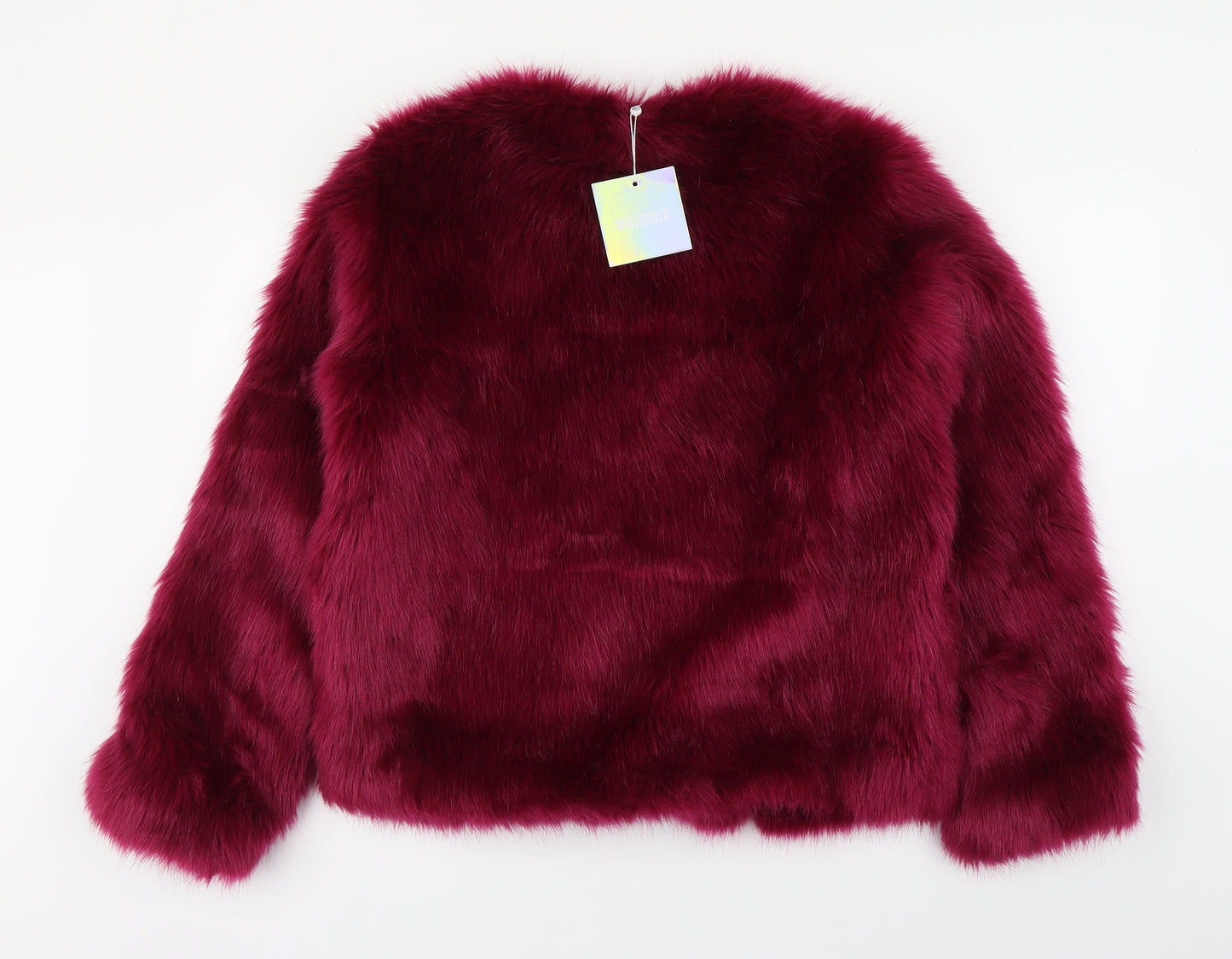 Missguided Womens Purple   Jacket  Size 8  Hook & Eye - Faux Fur