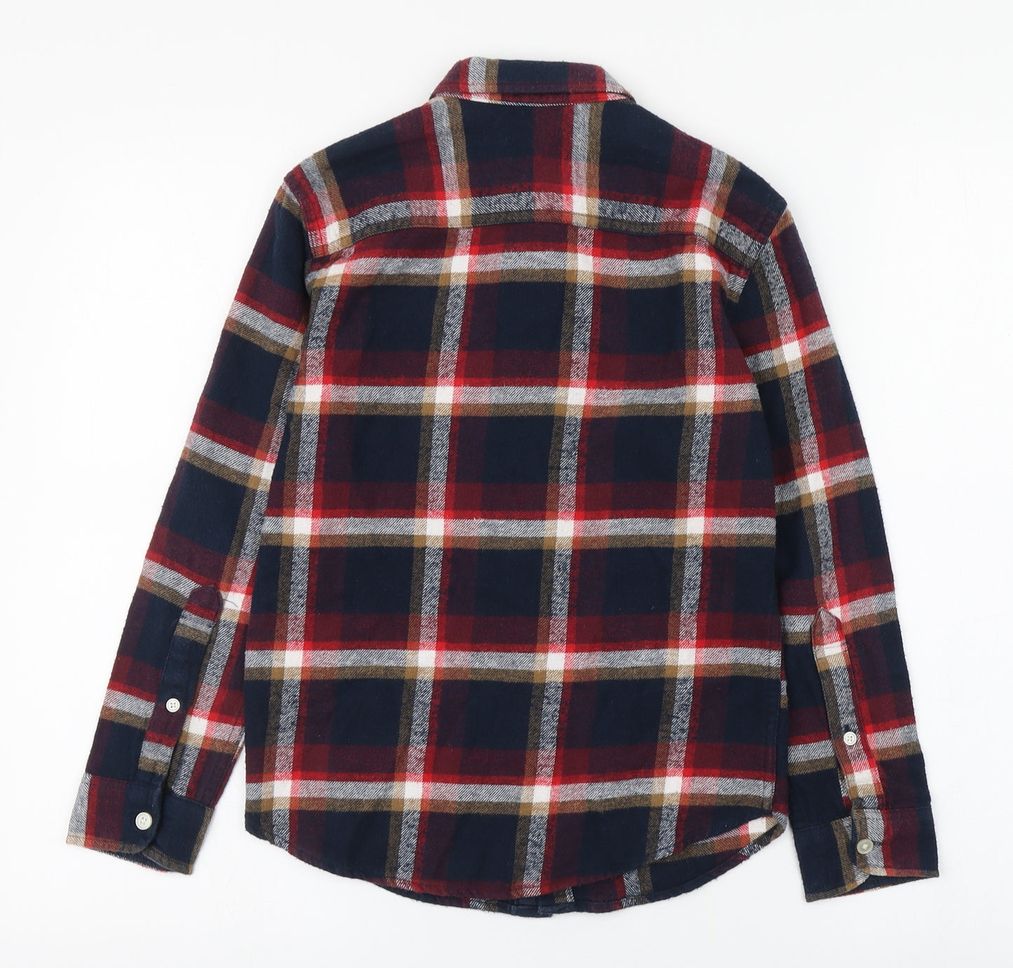 Abercrombie & Fitch Boys Multicoloured Plaid Cotton Basic Button-Up Size 7-8 Years Collared