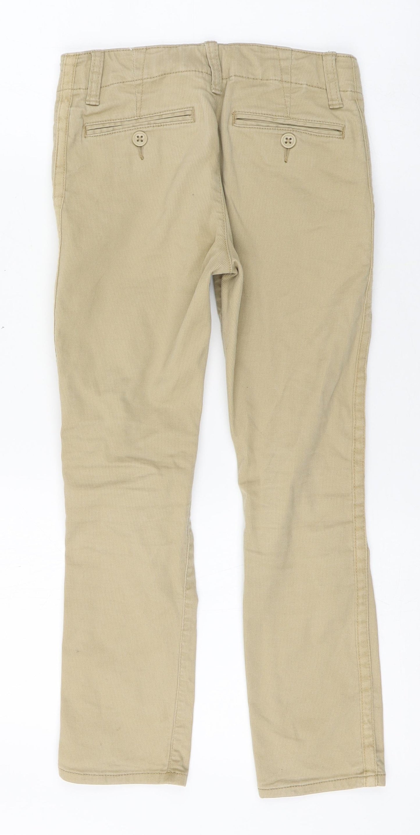 Gap Boys Beige  Cotton Chino Trousers Size 7 Years  Regular Zip