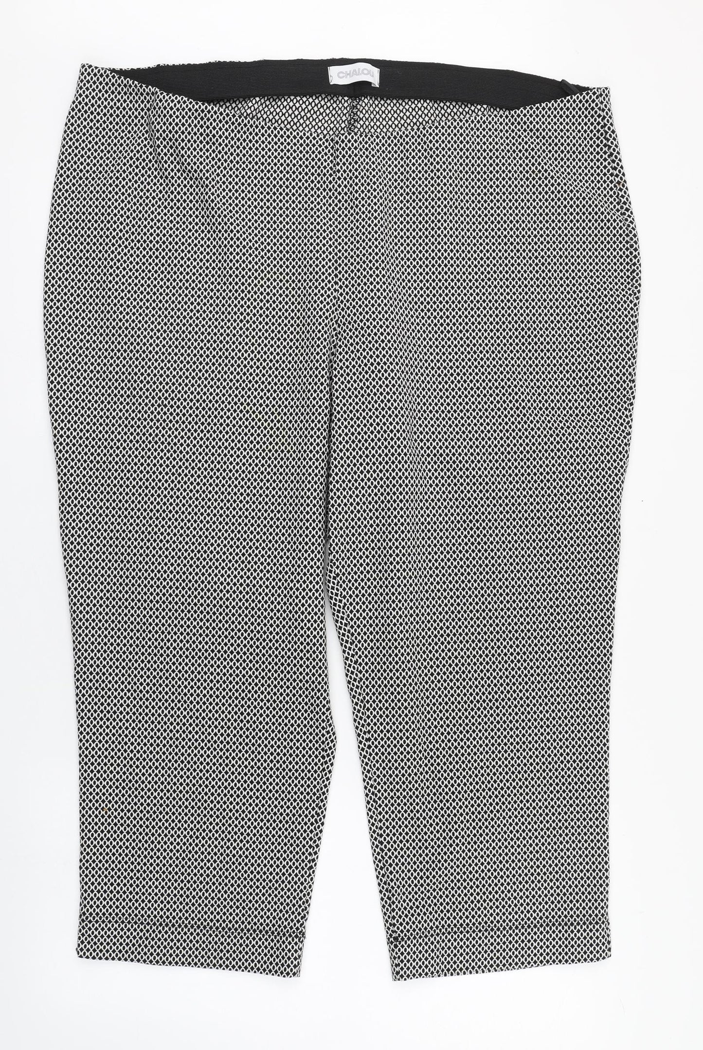 CHALOU Womens Black Polka Dot Cotton Trousers  Size 28 L23 in Regular