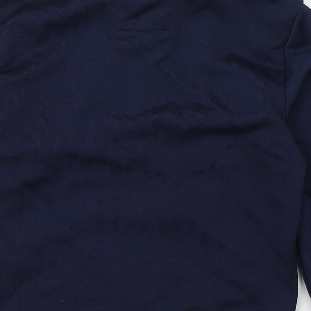 Jasper Conran Boys Blue High Neck  Cotton Pullover Jumper Size 4-5 Years  Zip