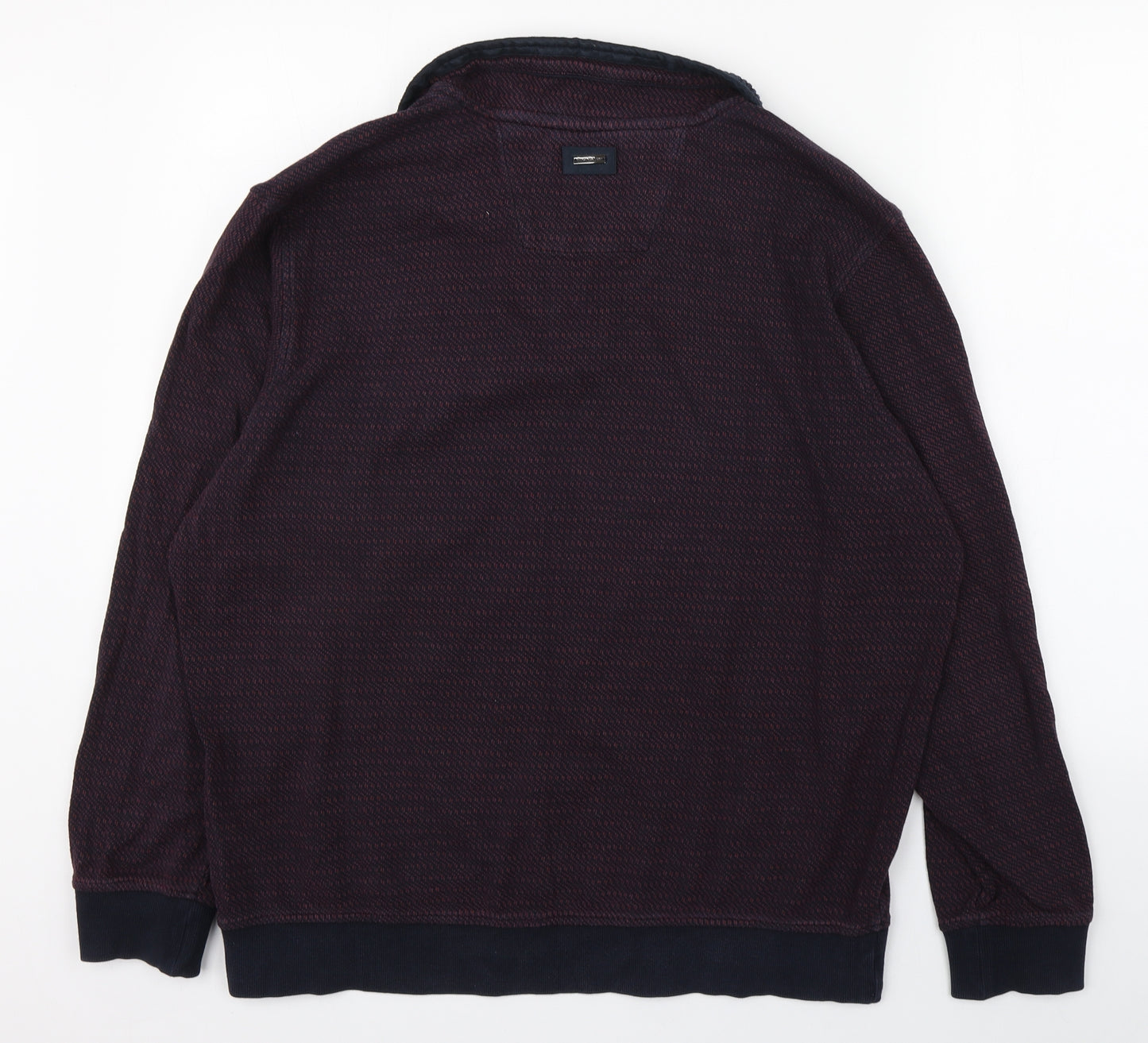 Fynch-Hatton Mens Blue High Neck  Cotton Pullover Jumper Size 2XL