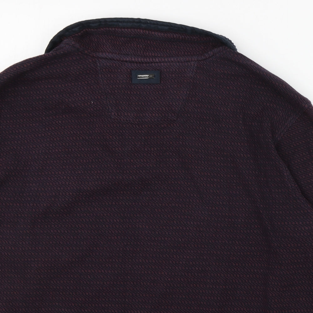 Fynch-Hatton Mens Blue High Neck  Cotton Pullover Jumper Size 2XL