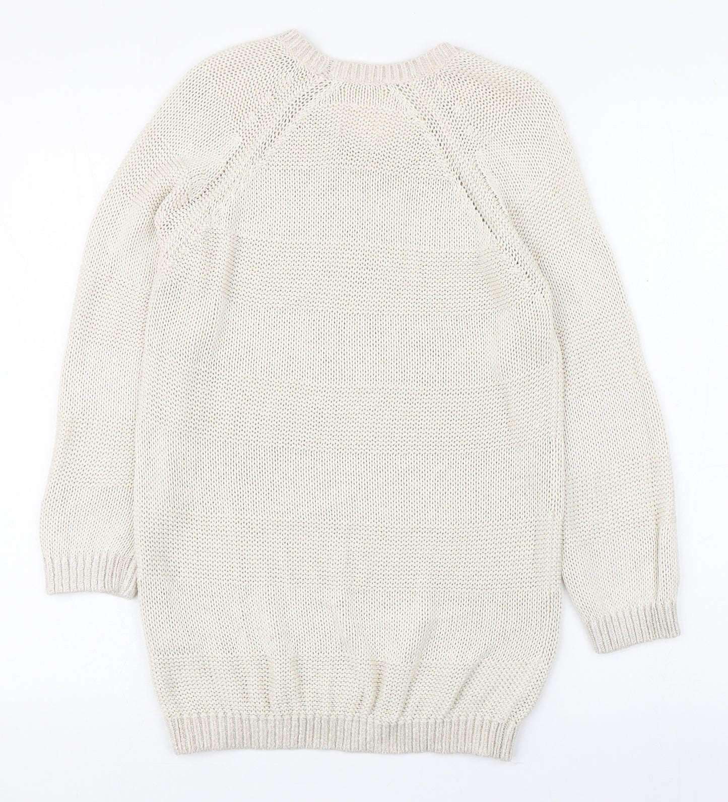 In Wear Womens Ivory Round Neck  Cotton Pullover Jumper Size S