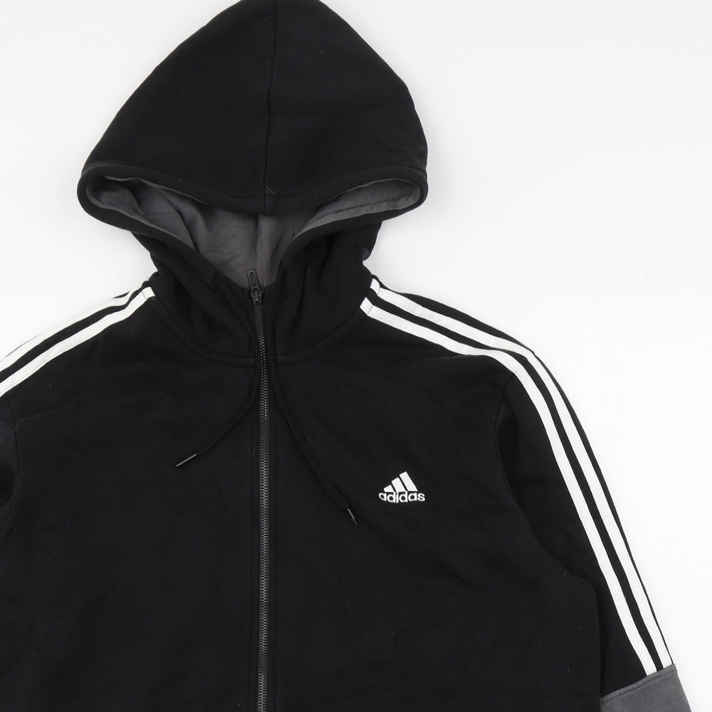 adidas Mens Black  Cotton Full Zip Hoodie Size XL