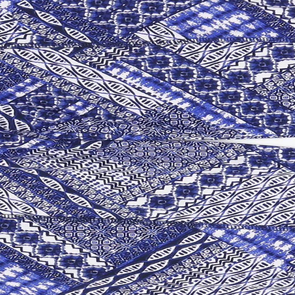 TU Womens Blue Geometric Polyester Jogger Leggings Size 14 L29 in