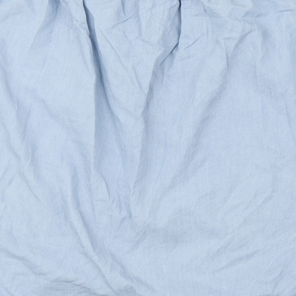 RESERVED Womens Blue  Lyocell Basic Blouse Size 14 Off the Shoulder