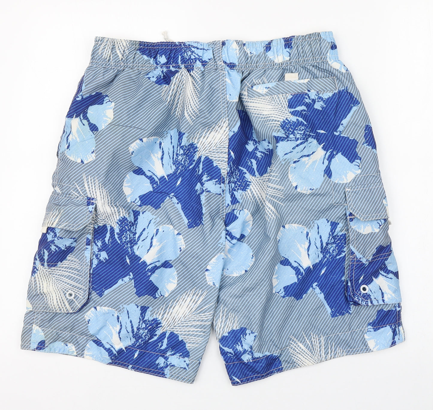 Cedar Wood State Mens Blue Floral Polyester Cargo Shorts Size M L10 in Regular