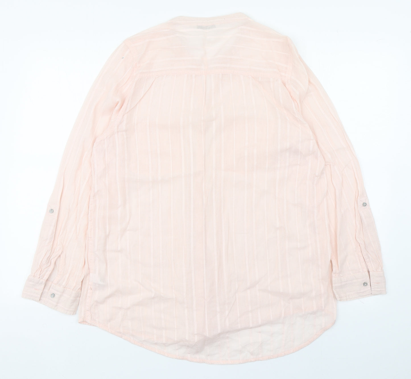 George Womens Pink Striped Cotton Basic Button-Up Size 14 Collared
