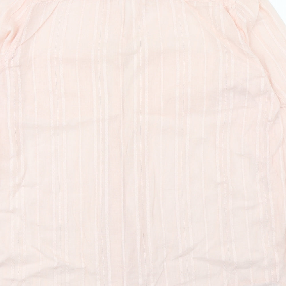 George Womens Pink Striped Cotton Basic Button-Up Size 14 Collared