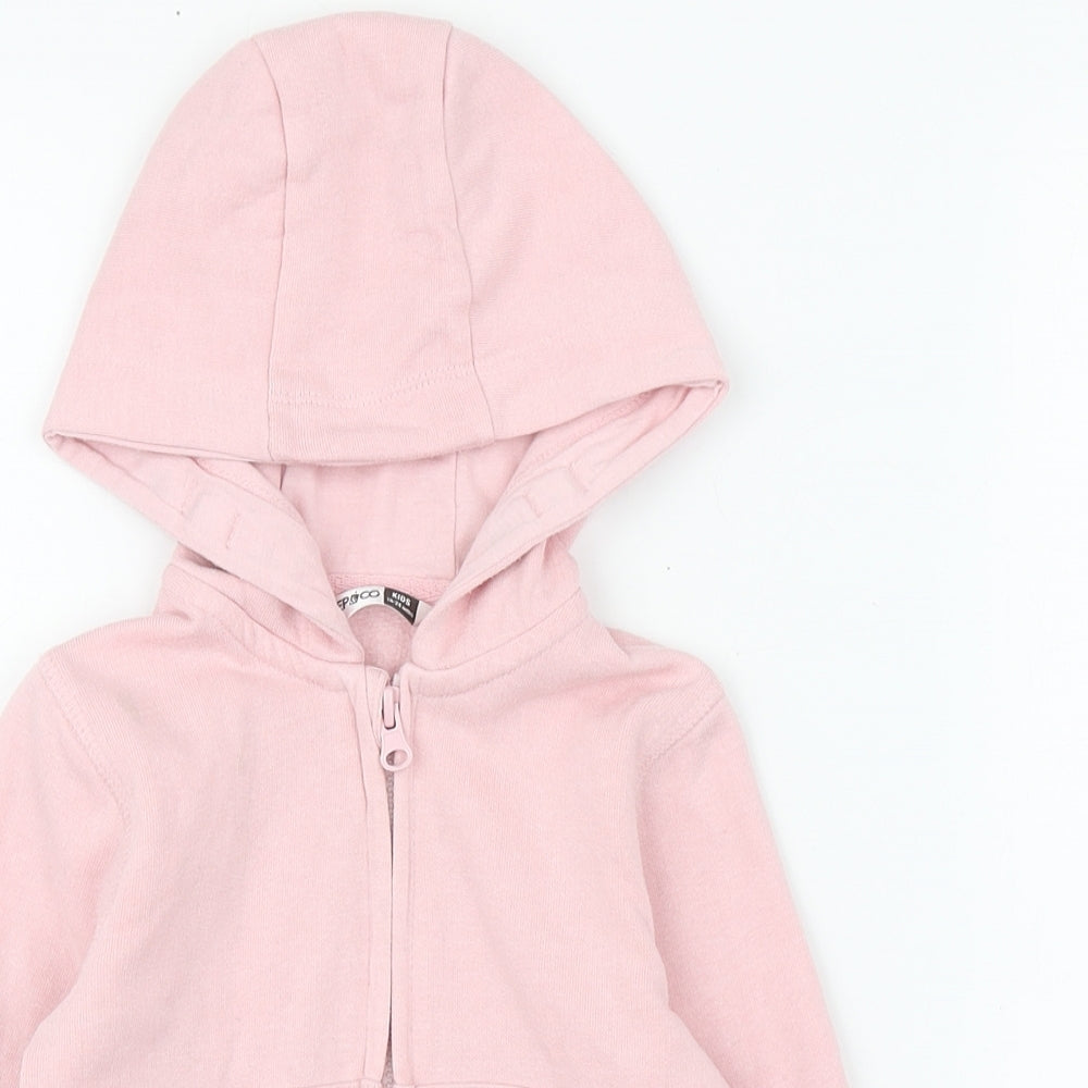 PEP&CO. Girls Pink  Cotton Full Zip Jumper Size 18-24 Months