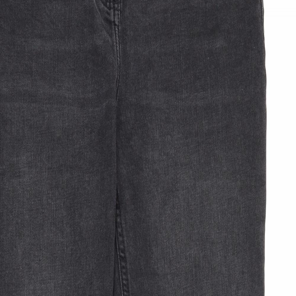 NEXT Womens Black  Cotton Straight Jeans Size 14 L29 in Regular Button