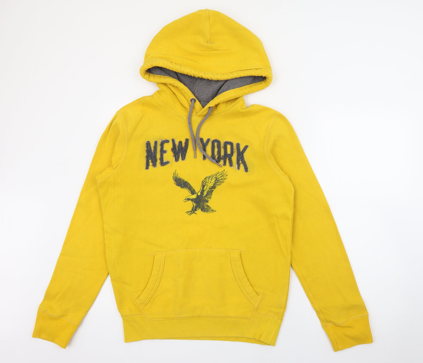 American Eagle Outfitters Mens Yellow  Cotton Pullover Hoodie Size XS