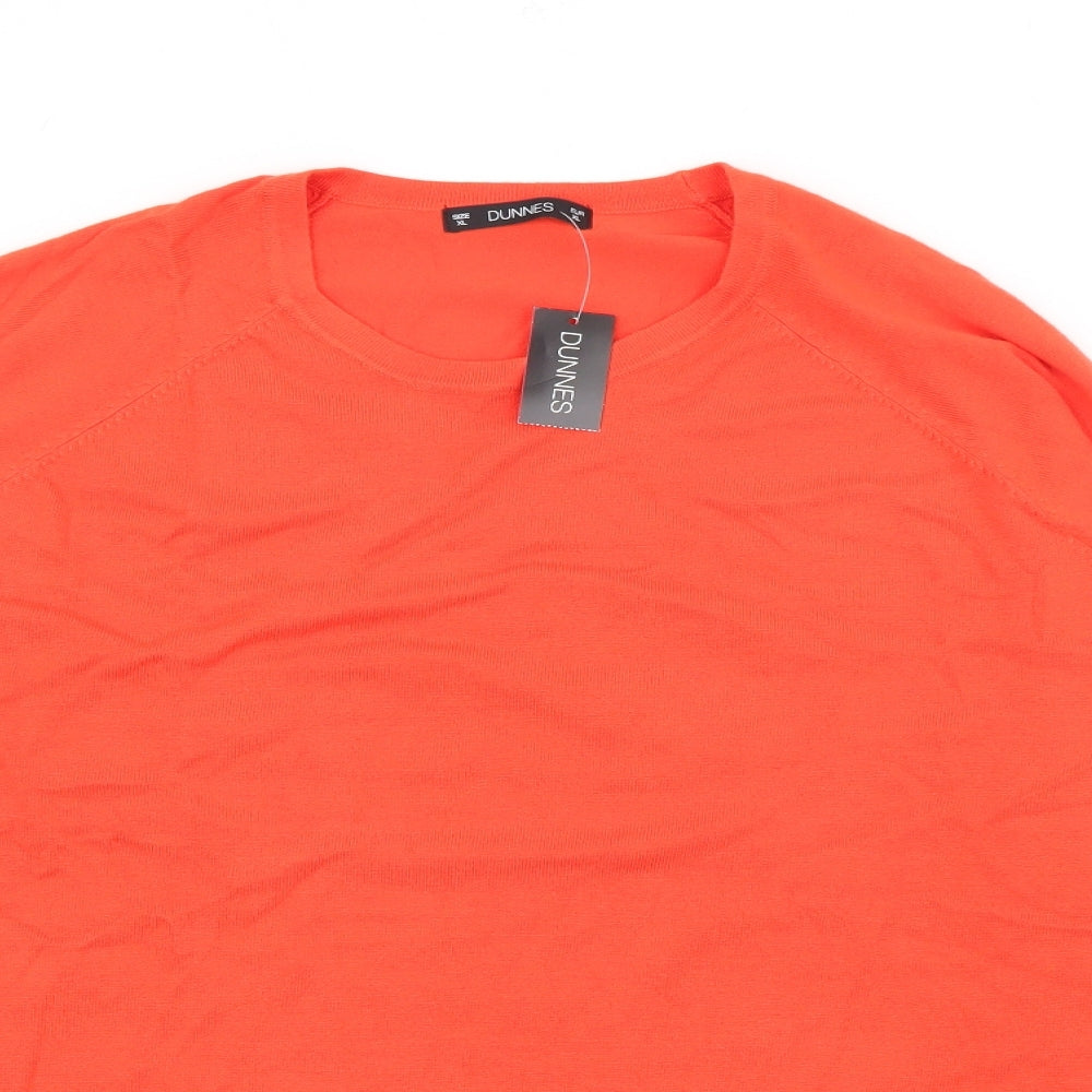 Dunnes Stores Womens Orange Crew Neck  Viscose Pullover Jumper Size XL