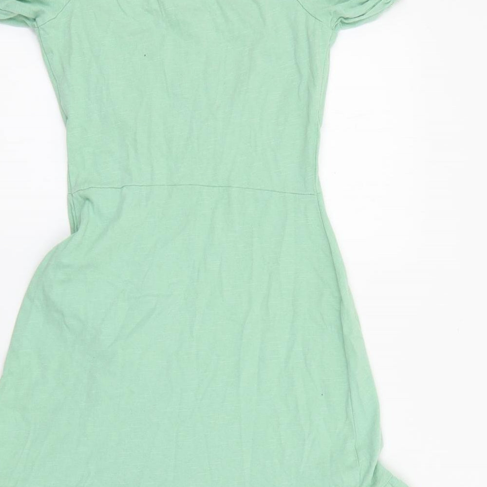 ASOS Womens Gold  Cotton Fit & Flare  Size 2  Scoop Neck