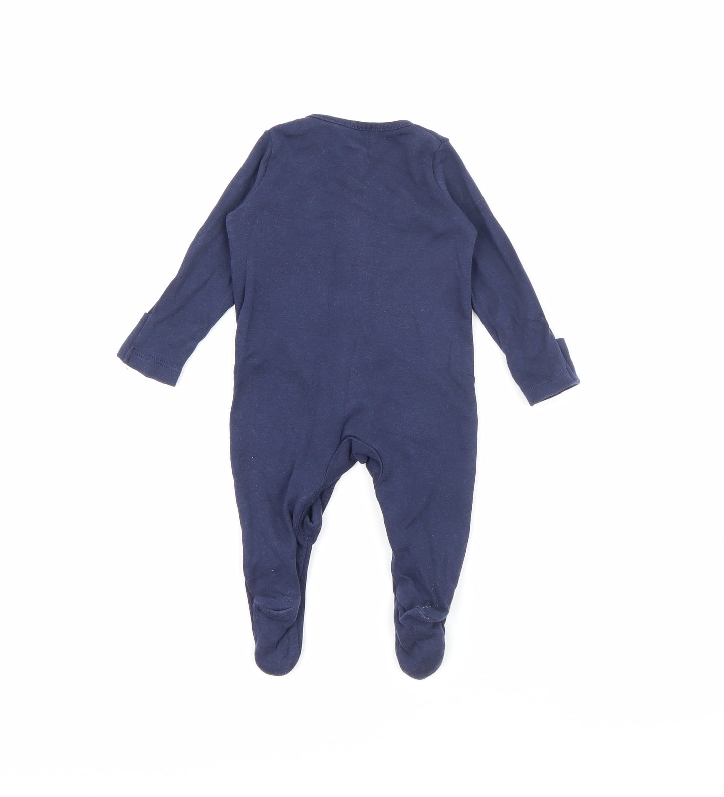 Fred & Flo Baby Blue  Cotton Babygrow One-Piece Size 0-3 Months  Snap - Digger
