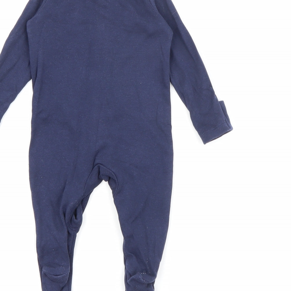 Fred & Flo Baby Blue  Cotton Babygrow One-Piece Size 0-3 Months  Snap - Digger