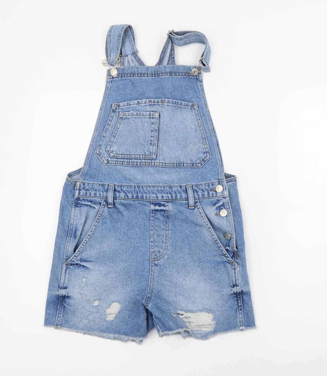 Topshop Womens Blue  Cotton Dungaree One-Piece Size 8