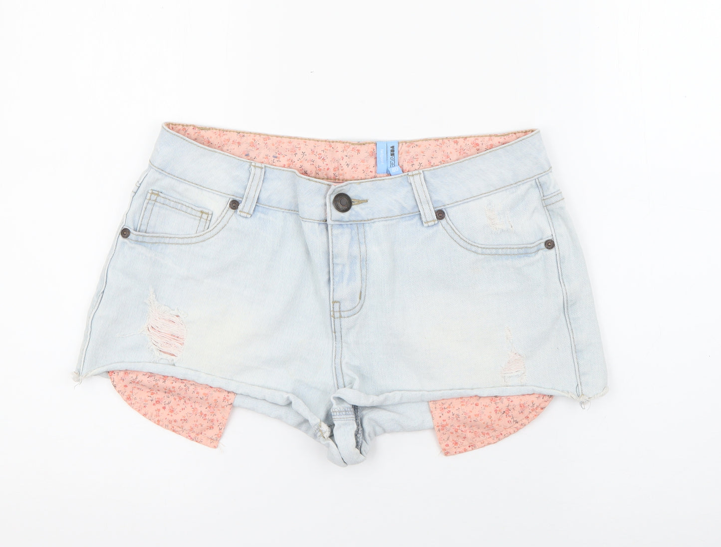 YesYes Womens Blue  Cotton Cut-Off Shorts Size 12  Regular