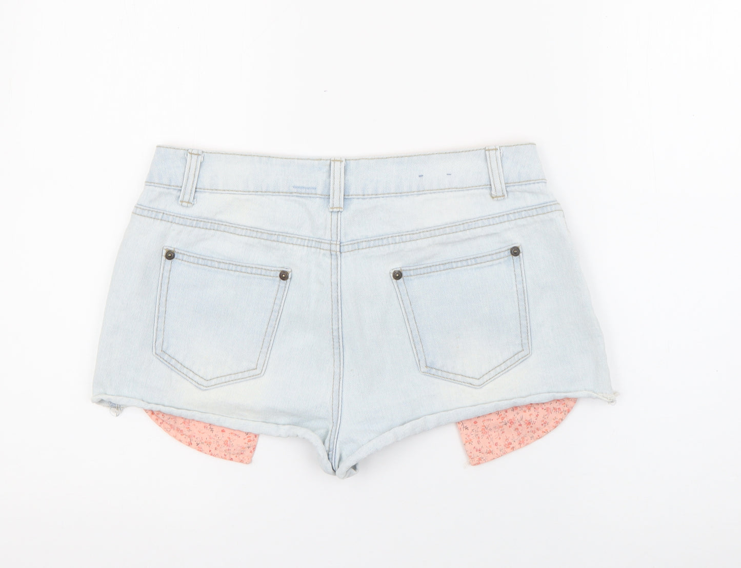 YesYes Womens Blue  Cotton Cut-Off Shorts Size 12  Regular